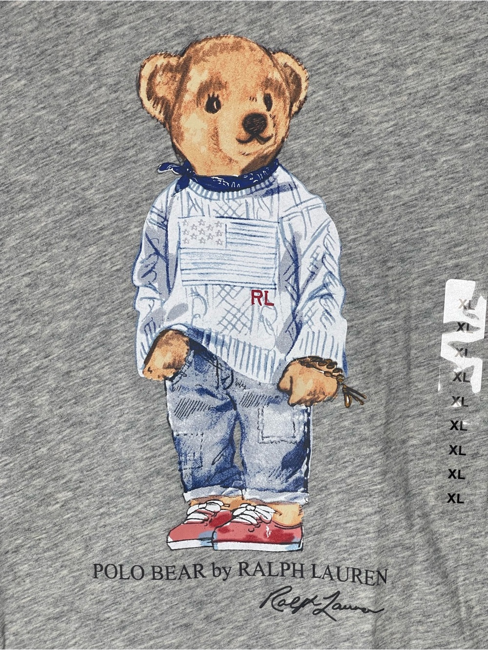 Ralph Lauren Polo Bear design Heather Gray Crewneck Tee NWT